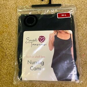 Secret Treasures Black Nursing Cami women’s medium large tank top built in bra